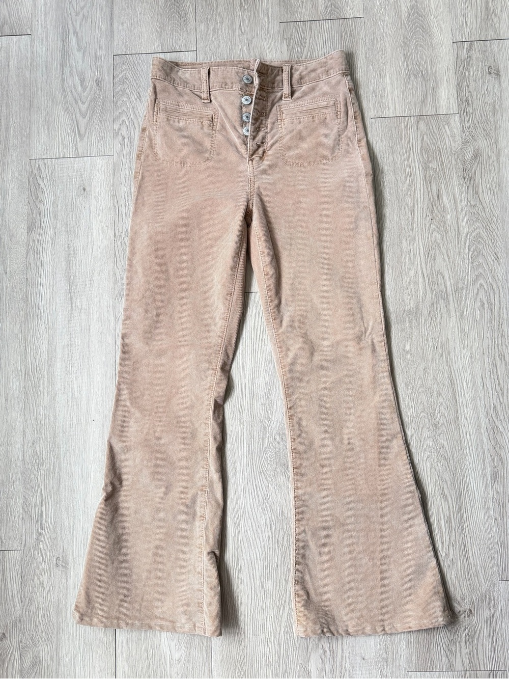 Corduroy Flare Jeans in Brown Like New